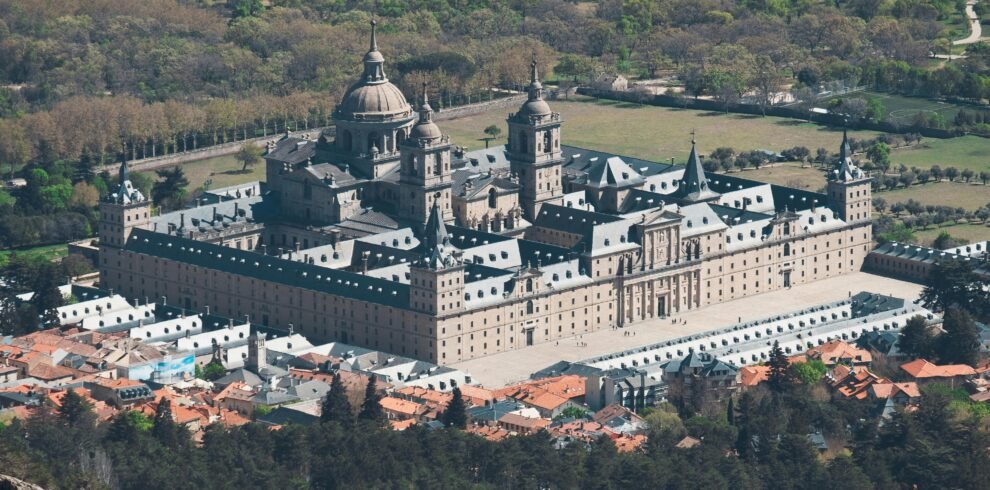 Aerial Photography of Royal Monastery of San Lorenzo De El Escorial in Spain